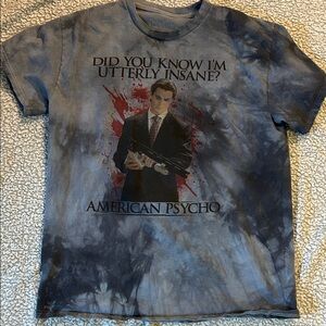 American Psycho Graphic T-Shirt - Blue Tie-Dye